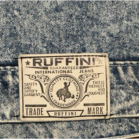 Vintage Ruffini Women’s Size Medium Acid Washed Jean Jacket Unique PocketSleeves - Picture 7 of 10